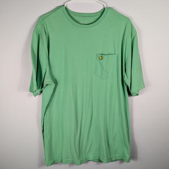 Masters Golf T-Shirt L Green Pocket Tee Augusta National Logo 100% Cotton Men’s - Picture 1 of 5